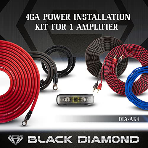 GetUSCart Black Diamond DiaAK4 Amplifier Wiring Kit 4 Gauge Amp Kit