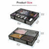 Picture of Onlyeasy Under Bed Shoes Storage Bag Organizer for Closet - Set of 2, Fits 14+4 Pairs - Underbed Storage Solution Foldable Fabric Shoes Container Box with Clear Cover, Linen-like Black, MXAUBS14S4