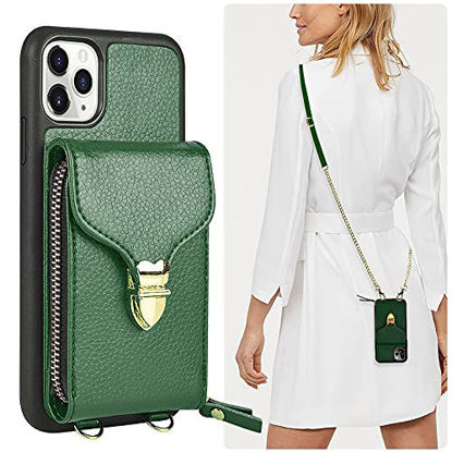 Bocasal Crossbody Wallet Case for iPhone X Xs with Card Holder,Zipper Card Slot Protector Shockproof Purse Cover with Removable Cross Body Strap 5.8 Inch Rose Gold 