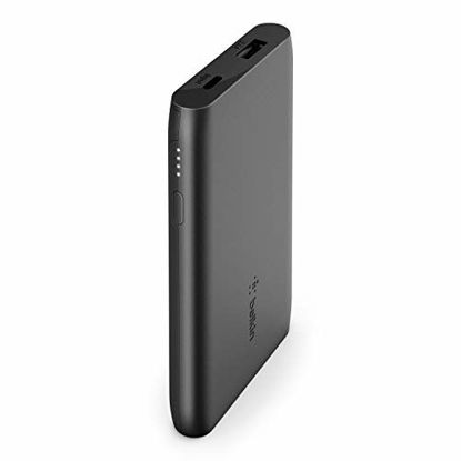 Picture of Belkin Portable Power Bank Charger 5K (Battery Pack w/USB Port, 5000mAh Capacity) for iPhone 13, iPhone 13 Pro, 13 Pro Max, 13 Mini, iPhone 12, 11, iPad, and Other USB C, USB A Devices, Black, BPB004