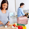 Picture of Bentgo Deluxe Lunch Bag - Durable and Insulated Lunch Tote with Zippered Outer Pocket, Internal Mesh Pocket, Padded and Adjustable Straps, & 2-Way Zippers - Fits All Bentgo Lunch Boxes (Blush)