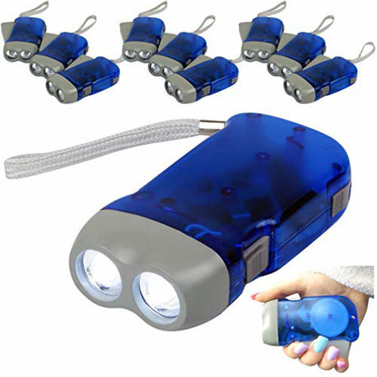Evelots Hand Crank Emergency Flashlights-(4, 12 or 24 Pack)-Camping/Ho