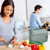Picture of Bentgo Deluxe Lunch Bag - Durable and Insulated Lunch Tote with Zippered Outer Pocket, Internal Mesh Pocket, Padded and Adjustable Straps, & 2-Way Zippers - Fits All Bentgo Lunch Boxes (Khaki Green)