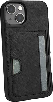 Picture of Smartish iPhone 13 Wallet Case - Wallet Slayer Vol. 2 [Slim + Protective] Credit Card Holder with Kickstand - Black Tie Affair
