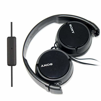Picture of SONY Over Ear Best Stereo Extra Bass Portable Headphones Headset for Apple iPhone iPod/Samsung Galaxy / mp3 Player / 3.5mm Jack Plug Cell Phone with Mic (black)