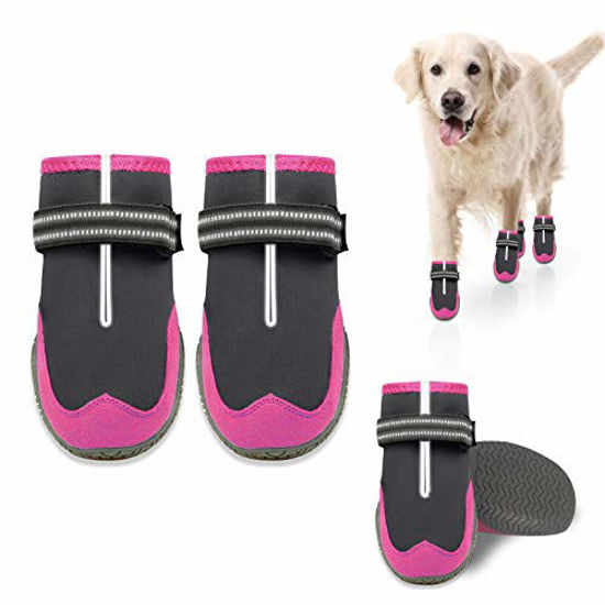 KEIYALOE Small Medium Large Dog Shoes for Hot Pavement Summer Breathable Mesh Dog Boots Heat Protection Paw Dog Booties Reflective Straps Non-Slip Sole 