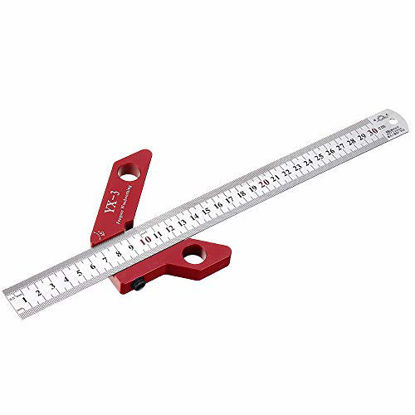 Picture of YX-3 Center Finder Woodworking Square Center Scribe 45 90 Degrees Angle Line Scriber Marking Tools Metric and Inch Ruler Magnetic Wood Measuring Scribe Tool