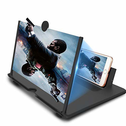 Picture of 14 inch Screen Magnifier for Cell Phone 3D Magnifier Screen Enlarger for Movies,Videos,Reading,Gaming-Screen Amplifie with Foldable Phone Stand Holder.Compatible with All Smartphones -Black