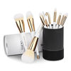 Picture of Brush Master Makeup Brushes Set 10Pcs Professional Kabuki Foundation Eyeshadow Blush Blending Lip Full Face Cosmetic Kit W/Makeup Brush Set with Holder