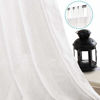 Picture of Linen Curtains Natural Linen Blended Curtains Tab Top Window Treatments Panels Drapes for Living Room / Bedroom, Elegant Energy Efficient Light Filtering Curtains (Set of 2, 52" x 54"White)