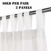 Picture of Linen Curtains Natural Linen Blended Curtains Tab Top Window Treatments Panels Drapes for Living Room / Bedroom, Elegant Energy Efficient Light Filtering Curtains (Set of 2, 52" x 54"White)