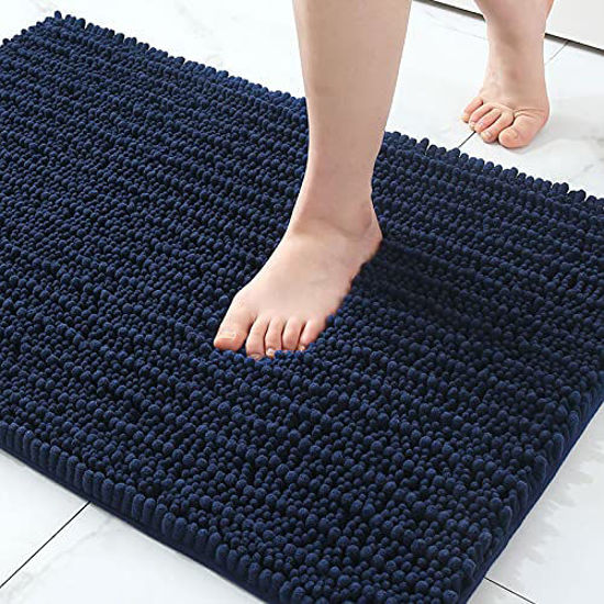 Picture of Arotive Luxury Chenille Bathroom Rug Mat, Extra Soft Thick Absorbent Shaggy Bath Rugs, Non-Slip Machine Wash Dry Plush Bath Mats for Bathroom, Tub, and Shower (20''x32'', Navy)