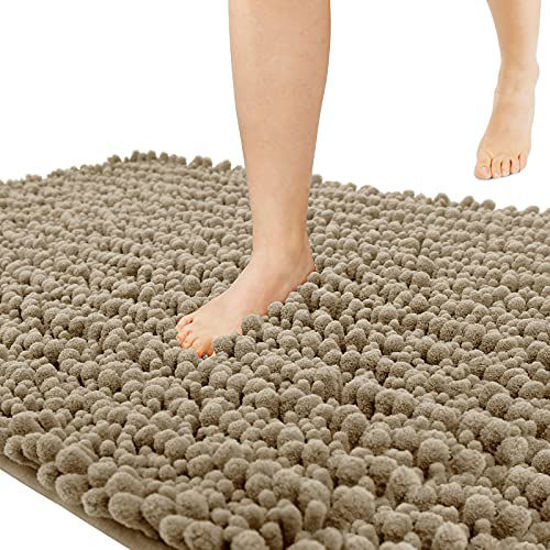 Yimobra Chenille Bathrooom Rugs, 36.2 x 24 Inches, Large size, Extra Soft and Comfortable, Super Absorbent and Thick, Non-Slip, Machine Washable
