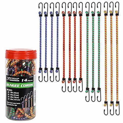 Picture of XSTRAP 14 Pieces Standard Bungee Kit - Includes 18, 24, 30, 40 Bungee Cords with Hooks