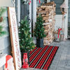 Picture of LEEVAN Cotton Buffalo Plaid Rugs 24"x 51" Checkered Gingham Christmas Rug Washable Woven Outdoor Porch Welcome Doormat for Layered Kitchen Farmhouse Bathroom Entryway Throw Carpet, Black and Red