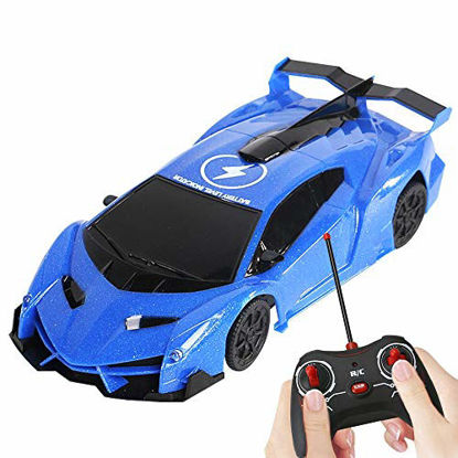 Picture of Xplanet Remote Control Car, Wall Climbing Car 360° Rotating Stunt Vehicle with Remote Control, Toys for Boys Age of 3 4 5 6 7 8-14Years Old Xmas Birthday Gifts (Racing Car Blue)
