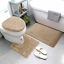 Picture of Smart Linen 3 Piece Bathroom Rug Set Includes Bath Rug, Contour Mat and Toilet Lid Cover, Machine Washable, Super Soft Microfiber & Non Slip Bath Rugs with Rubber Backing Solid (Purple)