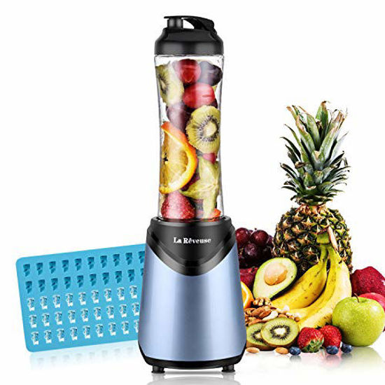 Picture of La Reveuse Smoothies Blender Personal Size 300 Watts with 18 oz BPA Free Portable Travel Sports Bottle (Light Blue)