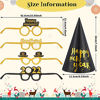 Picture of 24 Pieces New Years Eve Party Supplies 2022 New Years 2022 Glasses 2022 Black and Gold Party Hats for Happy New Year Gift New Year's Eve Party New Years Eve Accessories