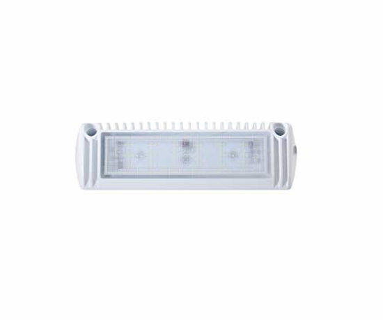 Picture of Raycharm 9" 6000K Natrual White High Lumen Output Low Current Draw, 40° Down Angled Flood Beam, 12V/24V DC 18W 1800 LM, LED Light Fixture/Work Light/Scene Light for RV & Utility Vehicle, White, 1PC