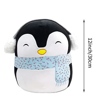 Picture of 12 Inches Penguin Stuffed Animal, Penguin Plush Toy Kawaii Plush Toy Penguin Pillow Soft Stretchy Lumbar Back Cushion Home Decoration for Kids Girlfriends
