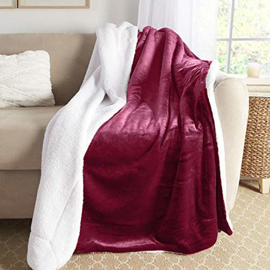 GetUSCart Genteele Sherpa Throw Blanket Super Soft Reversible Ultra