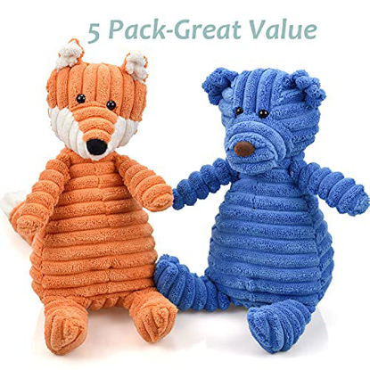 Picture of 5Pack Dog Squeaky Plush Toys Puppy Toys Assortment Value Bundle Dog Toy for Puppies Bulk Large Dog Teething Toys Pet Chew Toys
