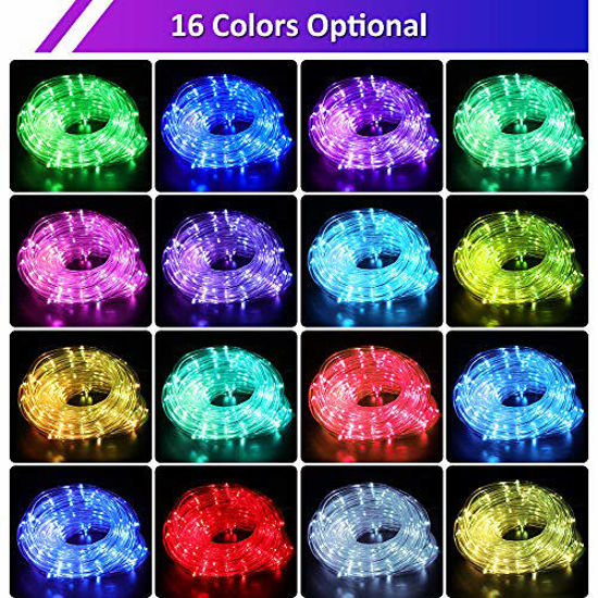 GetUSCart- LED Rope Lights Outdoor, 33ft RGB Color Changing String Lights  with 100 LEDs, 4 Modes 16 Colors USB Powered Rope Tube Light with Remote,  Waterproof, for Christmas Party Indoor Outdoor Decor