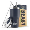 Picture of Beast 30oz Tumbler Stainless Steel Vacuum Insulated Coffee Ice Cup Double Wall Travel Flask by Greens Steel (Navy Blue)