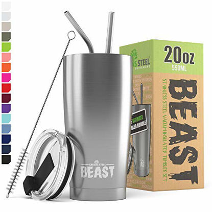 Beast 20 oz Tumbler Stainless Steel Vacuum Insulated Coffee Ice Cup Double  Wall Travel Flask (Stormy Sky Blue)