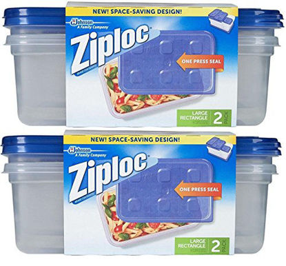 Picture of Ziploc Container Large Rectangle, 9 cup Containers (4ct)