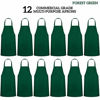 Picture of 12 Pack Bib Apron - Unisex Black Apron Bulk Machine Washable for Kitchen Crafting BBQ Drawing Outdoors By Green Lifestyle (Pack of 12, Green)