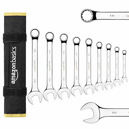 Picture of Amazon Basics Combination Wrench Set - SAE, 9-Piece