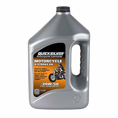 Picture of Quicksilver 8M0060086 20W-50 Full Synthetic 4-Stroke Motorcycle Oil - 1 Gallon