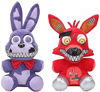 Picture of 2 Pieces of F.N.A.F Plushies, 5 Nights at Freddy's Plush, Freddy Plush, F.N.A.F Plush, Simulator Dolls, Childrens Gifts, Stuffed Toys, Birthday Plush Gifts (Purple Bonnie Rabbit & Red Foxy)