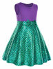 Picture of Princess Mermaid Green Dress Costumes for Toddler Little Girls with Headband,Crown,Mace,Gloves,Necklace,Earrings 18-24 Months