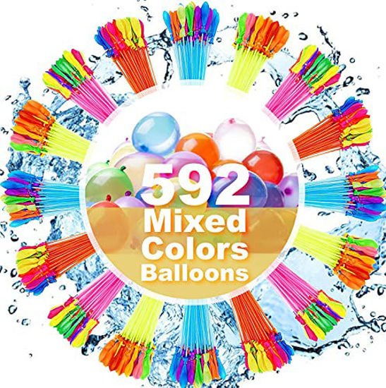 FEECHAGIER Water Balloons for Kids Girls Boys Balloons Set Party Games Quick Fill 592 Balloons for Swimming Pool Outdoor Summer Funs YY7 