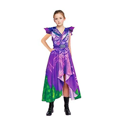 Picture of Roctocesy Princess Little Girls Dresses Purple Dragon Mal Fancy Costume Popular Musical Cosplay Kids Costume (Purple, 150/9-11Y)