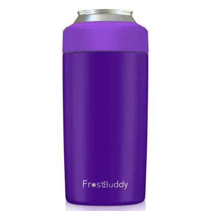 Picture of Frost Buddy Universal 2.0 5 Sizes in 1 Insulated Can Cooler, Stainless Steel Can Cooler for 12 oz & 16 oz Regular or Slim Cans & Bottles, Purple