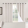 Picture of Primitive Linen Curtains 100% Blackout Curtain Drapes Burlap Fabric Curtains with White Thermal Insulated Liner, Grommet Top Curtains Living Room/Bedroom (2 Panels, 52 x 45 Inch, Ivory)