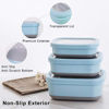 Picture of Lille Home Premium Stainless Steel Food Containers/Bento Lunch Box With Anti-Slip Exterior, Set of 3, 470ML, 900ML,1.4L, Leakproof, BPA Free, Portion Control, Blue