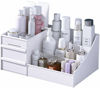 Picture of Makeup Organizer for Vanity, Desk Cosmetics Organizer with Drawers for Lipsticks, Lotions, Jewelry, Nail Care, Skincare, Ideal for Bedroom and Bathroom Countertops-White
