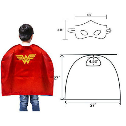 Picture of MIJOYEE Superheros Capes and Mask Costumes for Kids 5Pcs Cartoon Dress Up Double-Sided Costumes