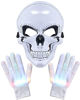 Picture of Halloween Mask LED Skeleton Mask Purge Hacker Mask Scary Glow in The Dark Mask for Halloween Costume Party (White)