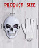 Picture of Halloween Mask LED Skeleton Mask Purge Hacker Mask Scary Glow in The Dark Mask for Halloween Costume Party (White)