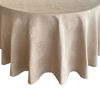 Picture of Newbridge Tremont Autumn Leaf Damask Fall, Thanksgiving Fabric Tablecloth, Swirling Leaves Damask Fall Season, Print, Soil Resistant, Easy Care Tablecloth, 70 Inch Round, Taupe