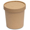 Picture of 16 oz. Paper Food Containers With Vented Lids, To Go Hot Soup Bowls, Disposable Ice Cream Cups, Kraft - 50 Sets