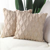 Picture of MADIZZ Pack of 2 Soft Plush Short Wool Velvet Decorative Throw Pillow Covers Luxury Style Cushion Case European Pillow Shell for Bedroom Sofa Square Khaki 26x26 inch