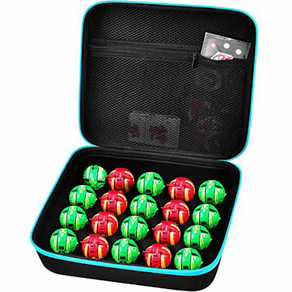 Picture of Toy Organizer Storage Case Compatible with Bakugan Figures, BakuCores and Small Dolls, Mini Toys Container Carrying Box with Mesh Pocket (Bag Only)
