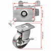 Picture of 4 All Steel Swivel Plate Caster Wheels w Brake Lock Heavy Duty High-Gauge Steel Gray (3" with Brake)